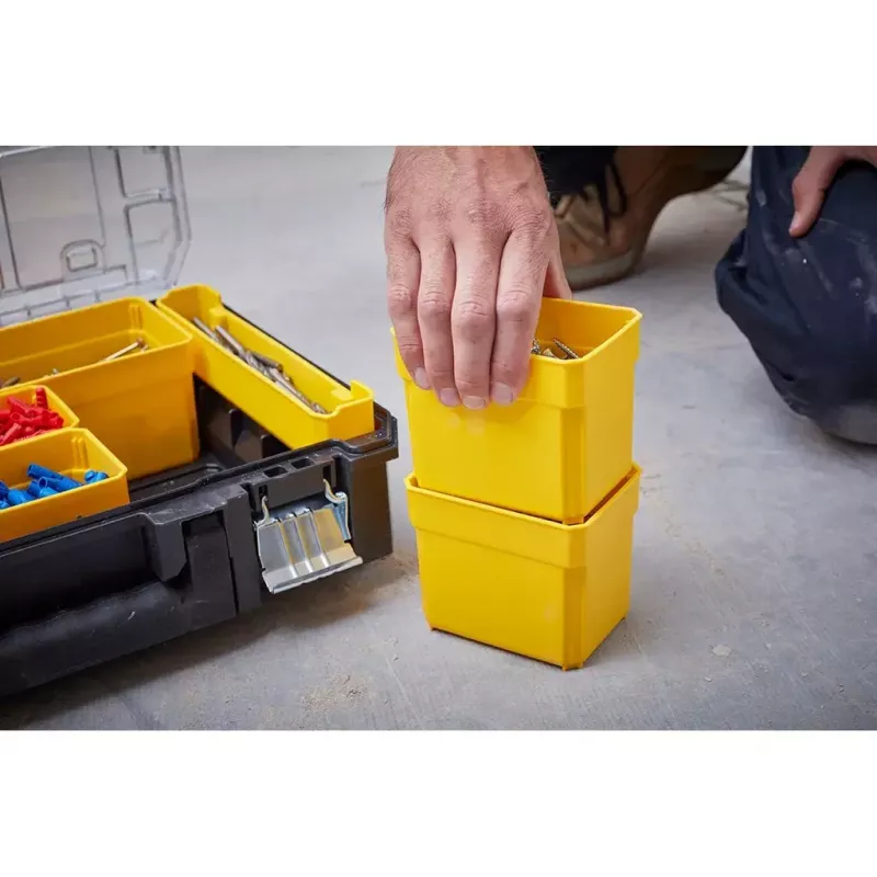 Werkzeugkasten STANLEY FMST82967-1, Metall & Polycarbonat, 337×440×119 mm, schwarz/transparent/gelb