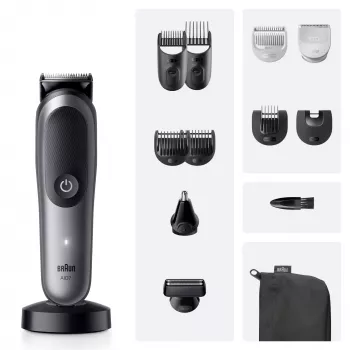 Trimmer BRAUN 80789908 Dark Grau — 21 Längeneinstellungen, Lithium-Ionen, 120 Min. Laufzeit, Netz-/Akkubetrieb