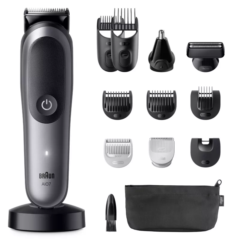 Trimmer BRAUN 80789908 Dark Grau — 21 Längeneinstellungen, Lithium-Ionen, 120 Min. Laufzeit, Netz-/Akkubetrieb