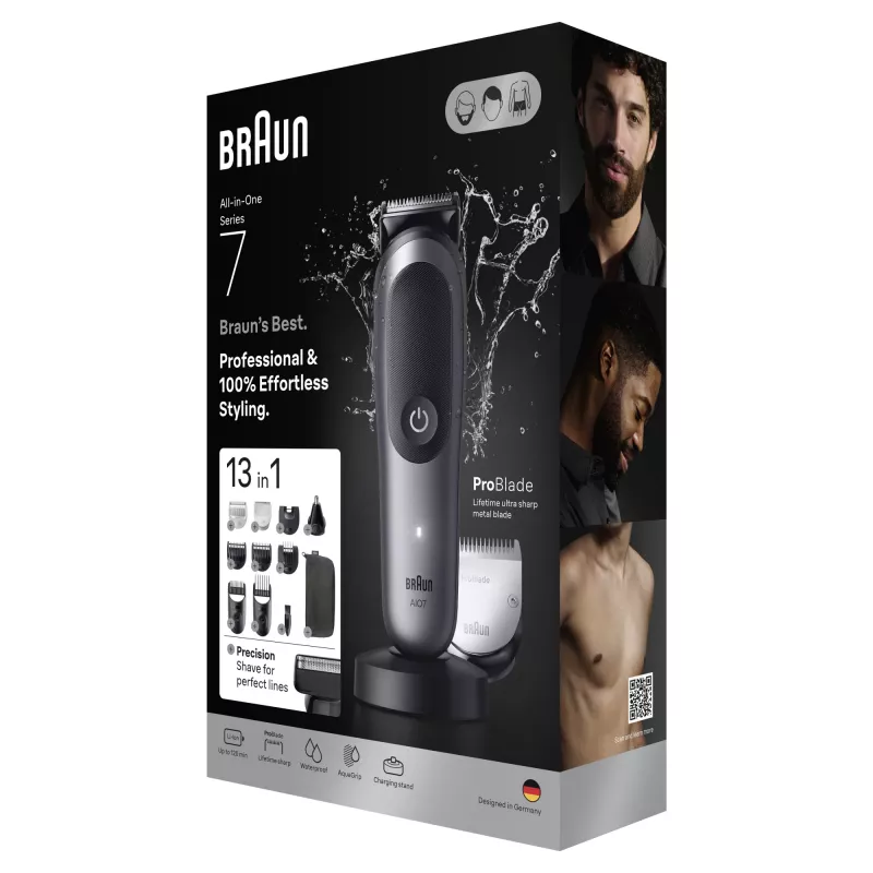 Trimmer BRAUN 80789908 Dark Grau — 21 Längeneinstellungen, Lithium-Ionen, 120 Min. Laufzeit, Netz-/Akkubetrieb
