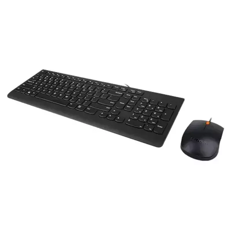 Kabelgebundenes Tastatur- und Maus-Set Lenovo 300 – Full-size QWERTY US-Englisch, USB, Schwarz, 1,8 m Kabel, Maus 1600 DPI