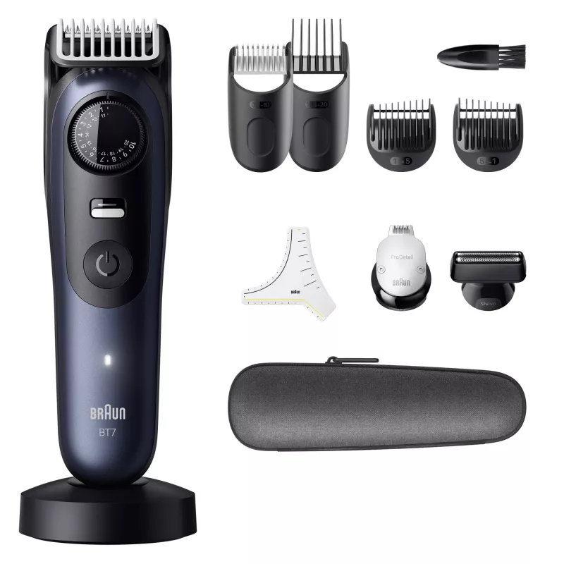 Barttrimmer Braun BeardTrimmer 7 BT7540 0.5-20 mm Batterie Schwarz Blau