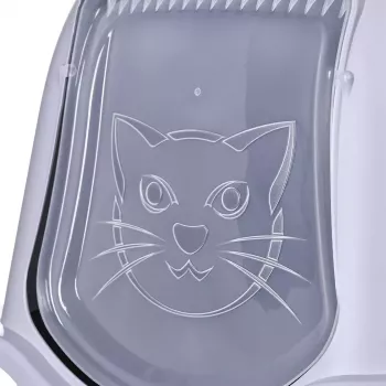 Katzentoilette DIAMENTIQ BAYA hellgrau/dunkelgrau 55,5×40×38,7 cm, Kunststoff, umkehrbare Tür