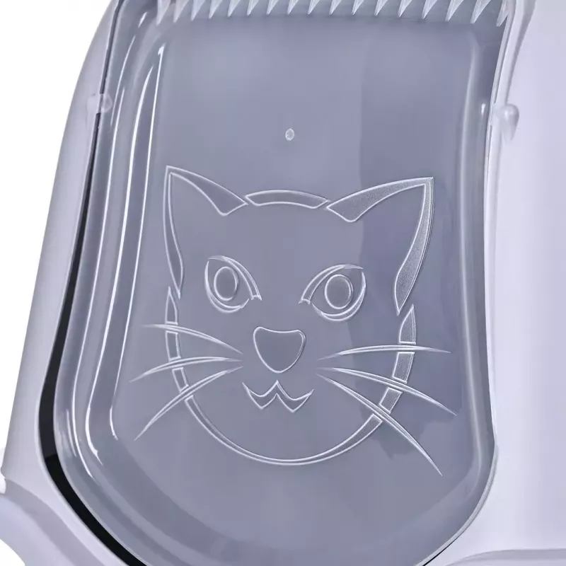 Katzentoilette DIAMENTIQ BAYA hellgrau/dunkelgrau 55,5×40×38,7 cm, Kunststoff, umkehrbare Tür