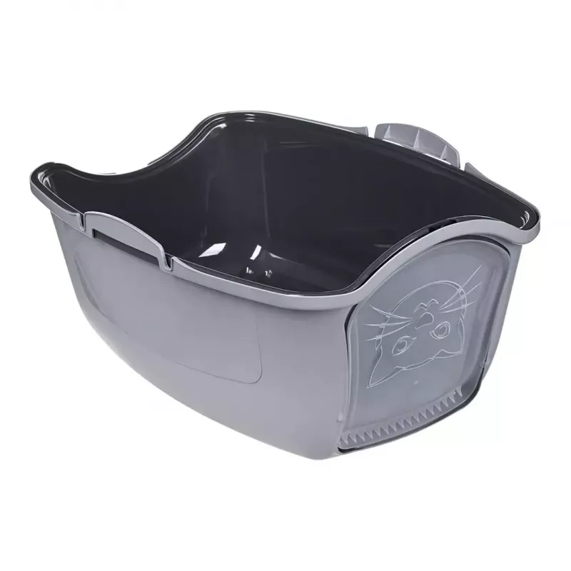 Katzentoilette DIAMENTIQ BAYA hellgrau/dunkelgrau 55,5×40×38,7 cm, Kunststoff, umkehrbare Tür