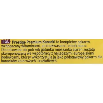Trockenfertigmischung für Kanarien VERSELE-LAGA Prestige Premium 800 g — 17 % Protein, 13 % Fett, 6 % Rohfaser