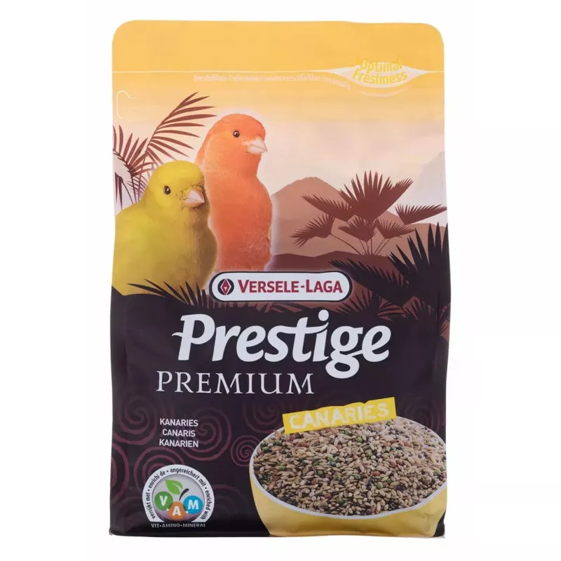 Trockenfertigmischung für Kanarien VERSELE-LAGA Prestige Premium 800 g — 17 % Protein, 13 % Fett, 6 % Rohfaser
