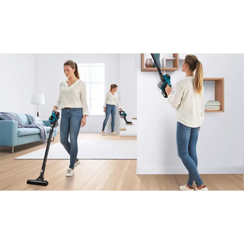 Bosch Serie 6 BBS611LAG Stabstaubsauger/Elektrobesen 2-in-1-Stabstaubsauger Batterie Trocken Beutellos 0,3 l Blau 2,5 Ah
