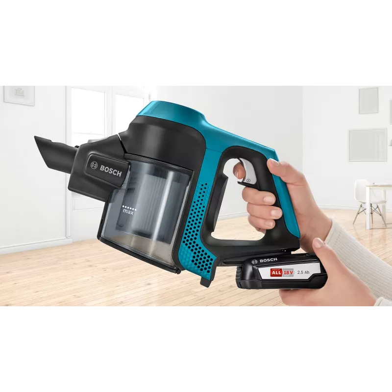 Bosch Serie 6 BBS611LAG Stabstaubsauger/Elektrobesen 2-in-1-Stabstaubsauger Batterie Trocken Beutellos 0,3 l Blau 2,5 Ah