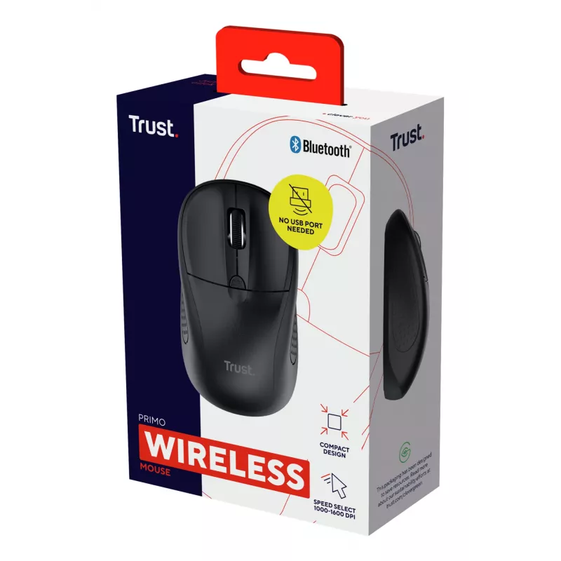 Trust Primo Maus Travel beidhändig Bluetooth Optisch 1600 DPI