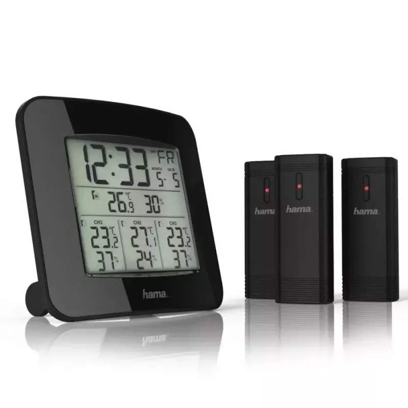 Hama „EWS-Trio“ Wetterstation, mit drei Sensoren, schwarz