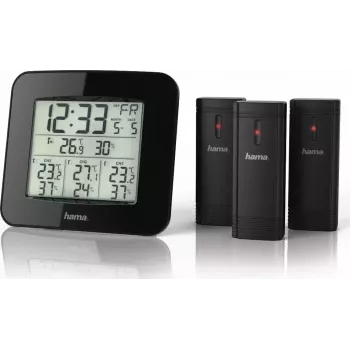 Hama „EWS-Trio“ Wetterstation, mit drei Sensoren, schwarz