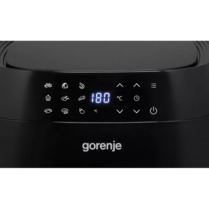 Heißluftfritteuse Gorenje AF1409DB — 3,2 L Fassungsvermögen, 1400 W, LED-Anzeige, min. Temperatur 90 °C, schwarz