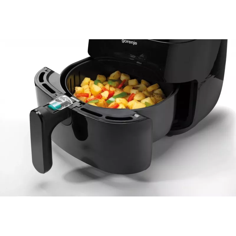 Heißluftfritteuse Gorenje AF1409DB — 3,2 L Fassungsvermögen, 1400 W, LED-Anzeige, min. Temperatur 90 °C, schwarz