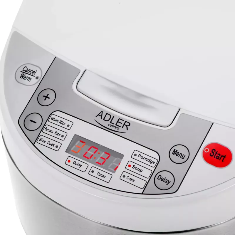 Multikocher Adler AD 6420 — 700 W, 3,25 L Fassungsvermögen, 6 programmierbare Programme, LED-Anzeige