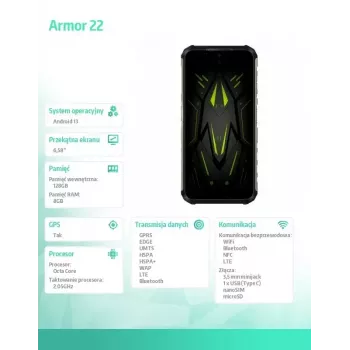 Smartphone UleFone Armor 22 6,58 Zoll 8/256GB Grün