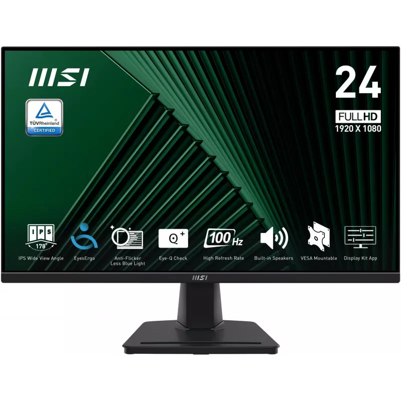 LCD-Monitor MSI Pro MP245G 23,8 Zoll Full HD (1920×1080), IPS, 4 ms, 300 cd/m², VESA, integrierte Lautsprecher