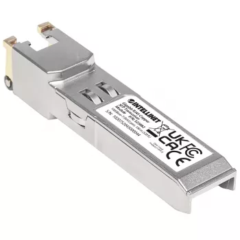 Intellinet Transceiver-Modul optisch, Gigabit RJ45 Kupfer SFP, 1000Base-T (RJ45) Port, 100 m, MSA-konform, entspricht Cisco GLC-T, Ethernet, Glasfaser, drei Jahre Garantie