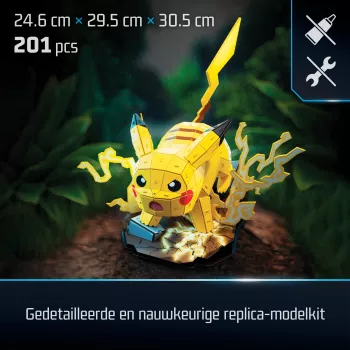 4D Build, Pokémon Pikachu 3D-Modellbausatz, Pokémon-Figur, Kanto First Partner Collection, Schreibtischdekoration, 201 Teile, für Kinder ab 12 Jahren