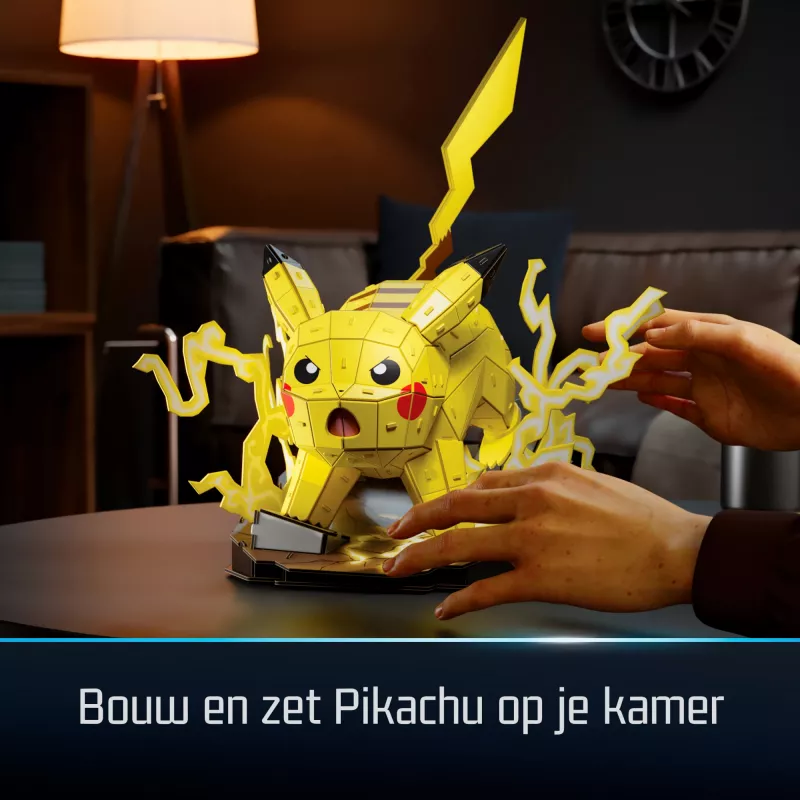 4D Build, Pokémon Pikachu 3D-Modellbausatz, Pokémon-Figur, Kanto First Partner Collection, Schreibtischdekoration, 201 Teile, für Kinder ab 12 Jahren