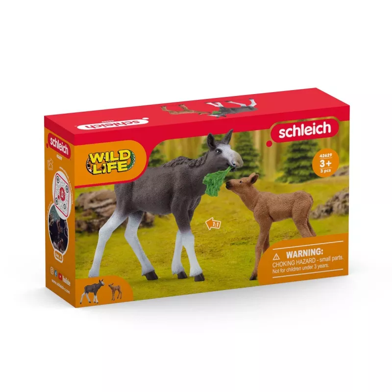 Figurenset Schleich WILD LIFE Elchfamilie — realistische Tierfiguren, 3+ Jahre, mehrfarbig