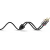 Audiokabel Goobay 65285 3,5 mm Klinke auf 2×Cinch, 1 m, Kupfer, vergoldete Kontakte, magnetisch geschirmt (Silber/Schwarz)