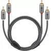 Audiokabel WENTRONIC Goobay 65292 — 2×Cinch-Stecker auf 2×Cinch-Stecker, 1 m, Kupfer, vergoldet, magnetisch geschirmt