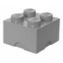 Aufbewahrungsstein-Box room copenhagen LEGO Storage Brick 4 grau RC40031740, stapelbarer Spielzeug- und Aufbewahrungsbehälter