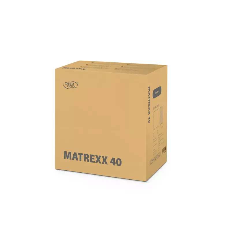 PC-Gehäuse DeepCool MATREXX 40 3FS Micro Tower — Micro ATX/Mini-ITX, gehärtetes Glas, 3x140/2x120 Lüfterunterstützung, GPU bis zu 320 mm, 2x3,5 Zoll + 2x2,5 Zoll, Schwarz