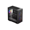 PC-Gehäuse DeepCool MATREXX 40 3FS Micro Tower — Micro ATX/Mini-ITX, gehärtetes Glas, 3x140/2x120 Lüfterunterstützung, GPU bis zu 320 mm, 2x3,5 Zoll + 2x2,5 Zoll, Schwarz