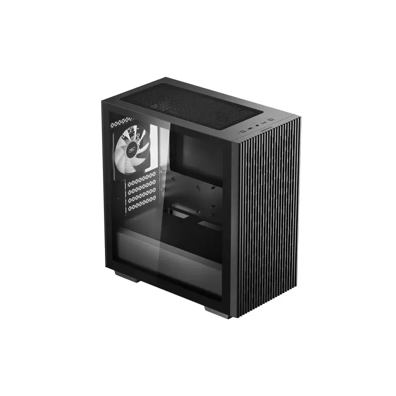 PC-Gehäuse DeepCool MATREXX 40 3FS Micro Tower — Micro ATX/Mini-ITX, gehärtetes Glas, 3x140/2x120 Lüfterunterstützung, GPU bis zu 320 mm, 2x3,5 Zoll + 2x2,5 Zoll, Schwarz