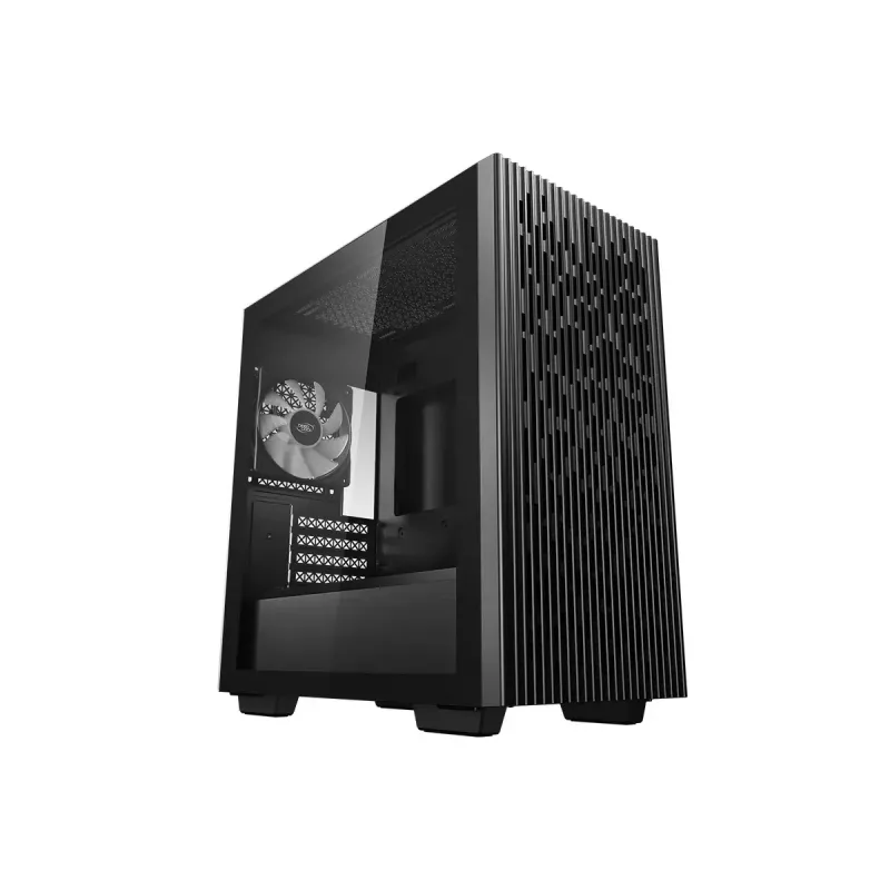 PC-Gehäuse DeepCool MATREXX 40 3FS Micro Tower — Micro ATX/Mini-ITX, gehärtetes Glas, 3x140/2x120 Lüfterunterstützung, GPU bis zu 320 mm, 2x3,5 Zoll + 2x2,5 Zoll, Schwarz