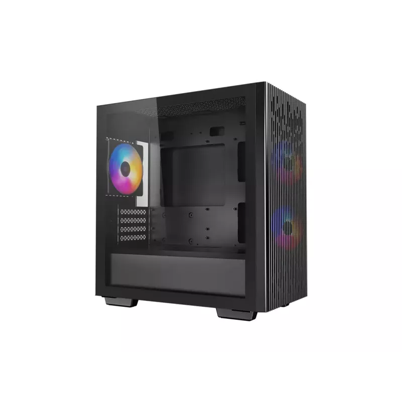 PC-Gehäuse DeepCool MATREXX 40 3FS Micro Tower — Micro ATX/Mini-ITX, gehärtetes Glas, 3x140/2x120 Lüfterunterstützung, GPU bis zu 320 mm, 2x3,5 Zoll + 2x2,5 Zoll, Schwarz