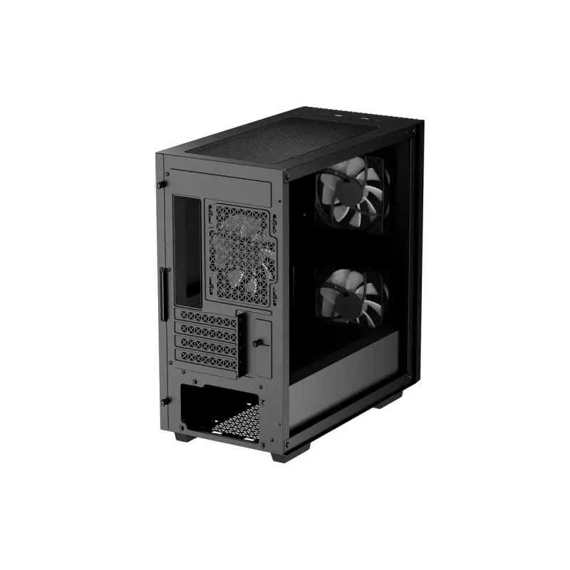 PC-Gehäuse DeepCool MATREXX 40 3FS Micro Tower — Micro ATX/Mini-ITX, gehärtetes Glas, 3x140/2x120 Lüfterunterstützung, GPU bis zu 320 mm, 2x3,5 Zoll + 2x2,5 Zoll, Schwarz