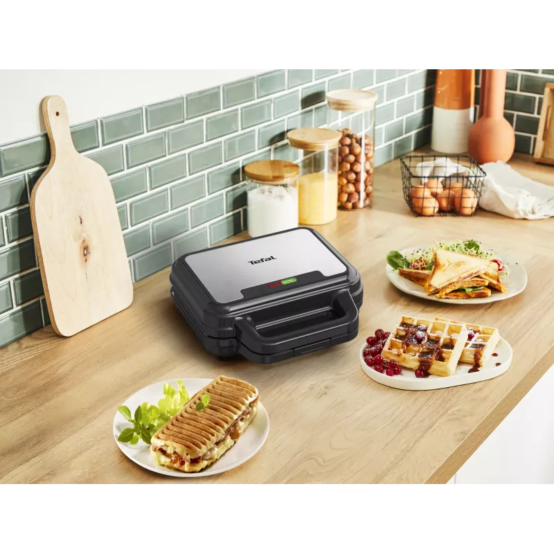 Tefal SW383D10 Sandwichmaker 700 W Schwarz, Edelstahl