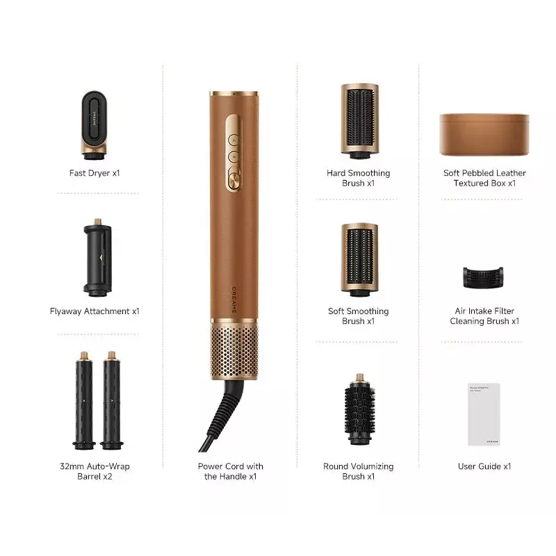 Dreame AirStyle Pro Hairstyling-Set Warm Black, Roségold 1300 W 2,8 m