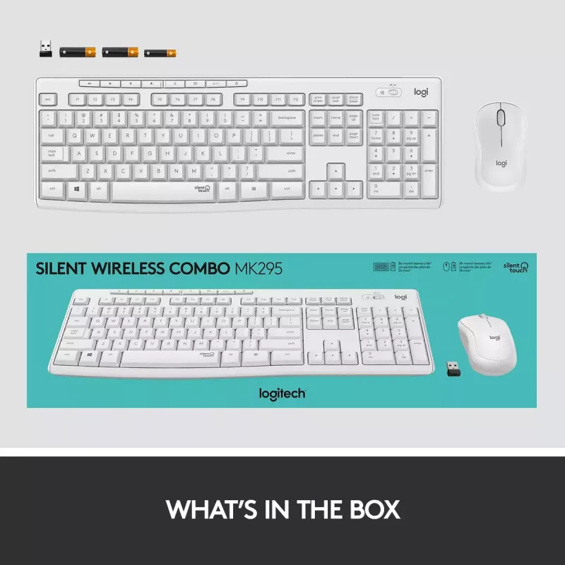 Wireless Keyboard and Mouse Combo Logitech MK295 Silent
