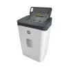 Aktenvernichter HP ONESHRED Auto 200CC — automatische Zufuhr für 200 Blatt, Mikroschnitt P-4, 28-Liter-Auffangbehälter, weiß-grau