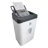 Aktenvernichter HP ONESHRED Auto 200CC — automatische Zufuhr für 200 Blatt, Mikroschnitt P-4, 28-Liter-Auffangbehälter, weiß-grau