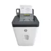 Aktenvernichter HP ONESHRED Auto 200CC — automatische Zufuhr für 200 Blatt, Mikroschnitt P-4, 28-Liter-Auffangbehälter, weiß-grau