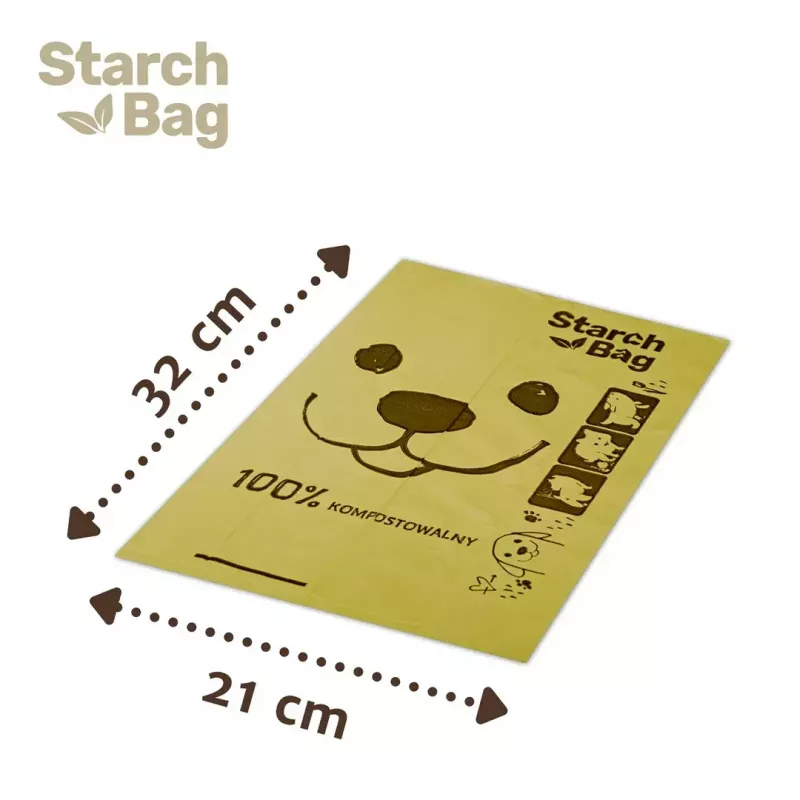 Kompostierbare Kotbeutel Starch Bag STARCHBAG BIO flieder, Pflanzenfasern, 8 × 15 Stk.