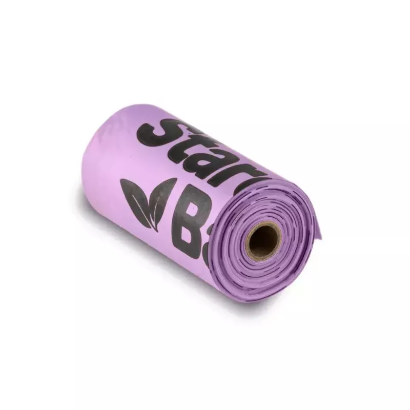 Kompostierbare Kotbeutel Starch Bag STARCHBAG BIO flieder, Pflanzenfasern, 8 × 15 Stk.