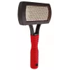 Bürste Trixie 2301 Gummi-Pflegebürste für Katzen und Hunde, ergonomischer rutschfester Griff, rot/schwarz