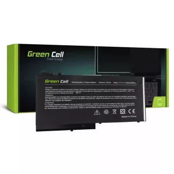 Akku Grün Cell DE117 für DELL Latitude 11 3150/3160, 12/ E5250/E5270 — LiPo 11.1V 3400mAh, 4 Zellen, schwarz