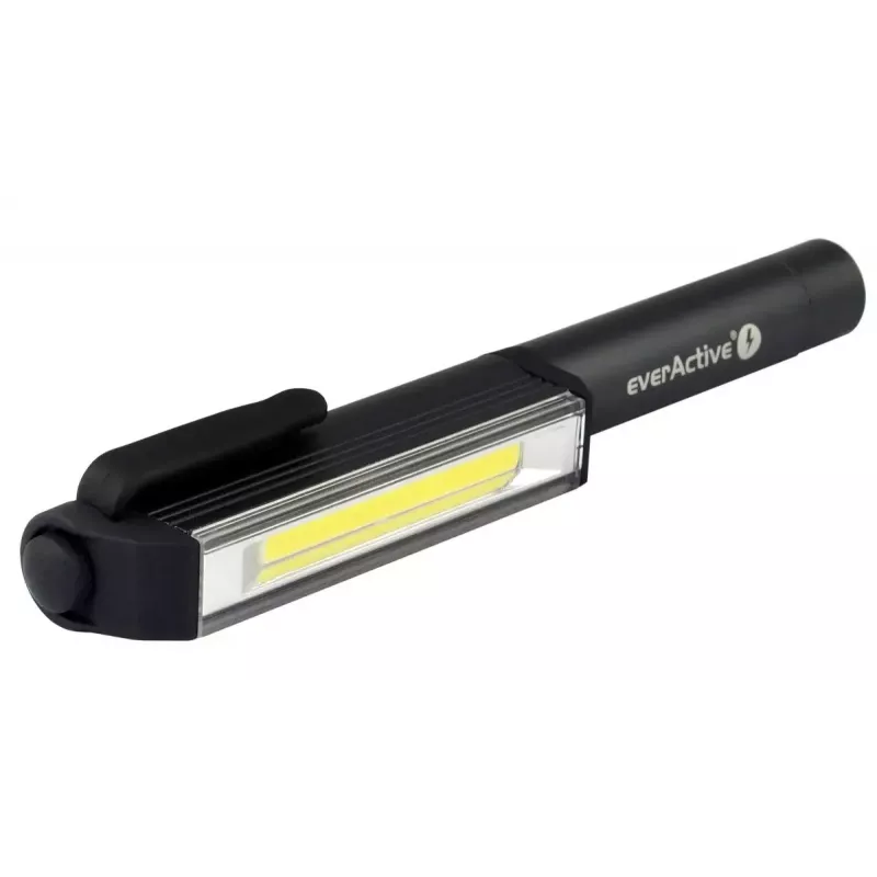 Clip-Taschenlampe everActive WL200, 3 W 200 lm, Aluminiumgehäuse, IPX4, 3×AAA, Länge 161,7 mm, schwarz