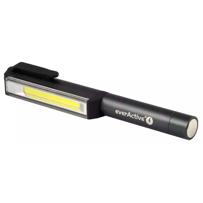 Clip-Taschenlampe everActive WL200, 3 W 200 lm, Aluminiumgehäuse, IPX4, 3×AAA, Länge 161,7 mm, schwarz