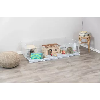 Trixie Indoor-Auslauf TX-62460 für Meerschweinchen/Kaninchen, Metall, Grau, 1400×700×350 mm