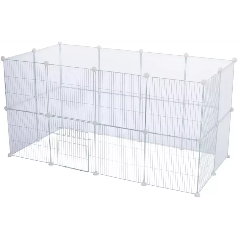 Trixie Indoor-Auslauf TX-62460 für Meerschweinchen/Kaninchen, Metall, Grau, 1400×700×350 mm