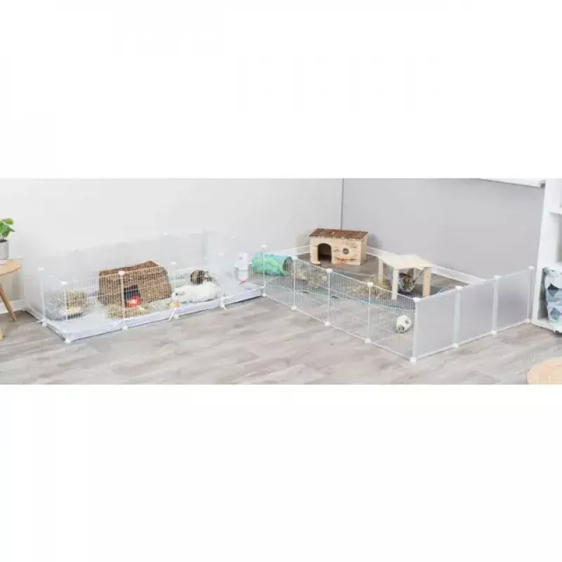 Trixie Indoor-Auslauf TX-62460 für Meerschweinchen/Kaninchen, Metall, Grau, 1400×700×350 mm