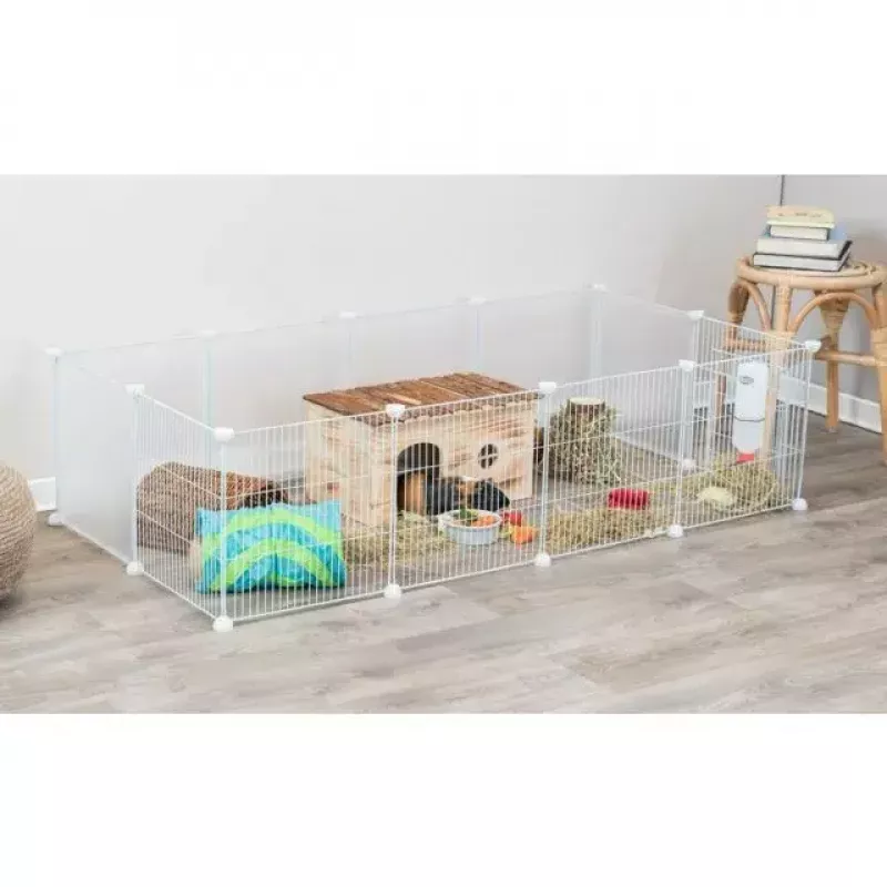 Trixie Indoor-Auslauf TX-62460 für Meerschweinchen/Kaninchen, Metall, Grau, 1400×700×350 mm